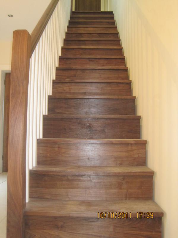 Cut string stairs with Walnut treads & risers