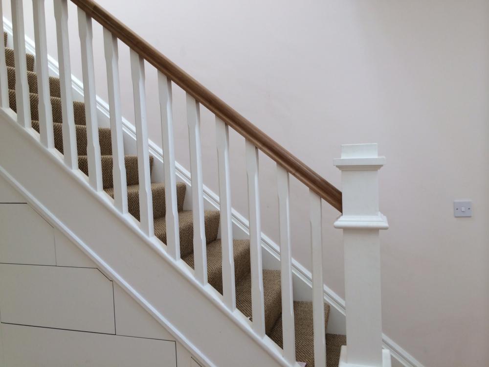 Red Deal Stairs Painted White